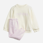 Dres sportowy ciepły (bluza + spodnie) dla dziewczynki Adidas I LIN FL JOG IS2500 68 cm Kremowy/Jasnoróżowy (4067891911453) - obraz 1