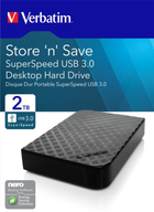 Dysk twardy Verbatim Store n Save 2TB 3.5" USB 3.0 Czarny (0023942476832) - obraz 4