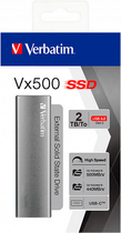 SSD диск Verbatim VX500 2TB USB-C 3.1 Gen 2 Grey - зображення 3