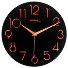Годинник Technoline WT7230 Black настінний кварцовий з рельєфними цифрами на чорному матовому циферблаті