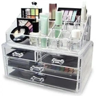 Органайзер для косметики Cosmetic Storage Box прозорий акриловий 4 ящики 16 осередків