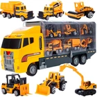 Игрушечный грузовик TIR Kruzzel комплект с 6 строительными машинками (22481)