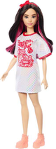 Лялька Barbie Fashionistas Doll #214, Black Wavy Hair With Twist ‘n’ Turn Dress & Accessories, 65th Anniversary (HRH12) - зображення 5