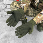 Плотные защитные перчатки Patriot с откидными пальцами и резиновыми накладками олива размер XL - изображение 3