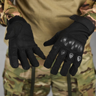 Перчатки TACT с защитными накладками и антискользящими вставками на ладонях черные размер M - изображение 1