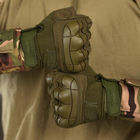 Перчатки Mechanix M-Pact 3 с открытыми пальцами и защитными накладками олива размер L - изображение 4