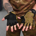 Беспалые нейлоновые перчатки Mechanix M-Pact Gloves с резиновыми накладками койот размер 2XL - изображение 3