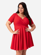 Sukienka trapezowa damska Plus Size Karko U337 50-52 Czerwona (5903676038108) - obraz 4
