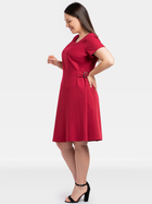 Sukienka trapezowa damska Plus Size Karko SC254 50 Amarantowa (5903676222538) - obraz 3