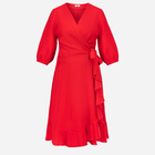 Плаття на запах міді жіноче Karko SA851 42-44 Червоне (5903676036296) - зображення 5