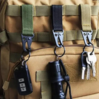 Пряжка карабин с кольцом для ключей фонариков рюкзаков ремней аксессуаров Койот песочный - изображение 3