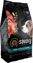 Сухой корм для щенков Savory со свежим мясом индейки и курицей