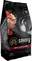 Сухой корм для собак малых пород Savory со свежим мясом индейки и ягнятиной