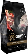 Сухий корм для собак всіх порід Savory зі свіжим м'ясом качки та кроликом