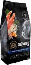 Корм для длинношерстных кошек Savory со свежим лососем и белой рыбой
