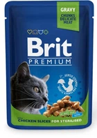 Вологий корм Brit premium для стерилізованих котів з куркою 100 г