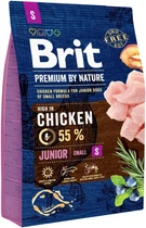 Сухой корм Brit Premium Junior S для щенков и молодых собак мелких пород со вкусом курицы