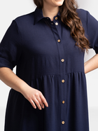 Сукня-сорочка міді літня жіноча Karko SB528 50/52 Темно-синя (5903676114055) - зображення 8