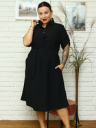 Сукня-сорочка міді літня жіноча Karko SB636 42/44 Чорна (5903676126119) - зображення 4