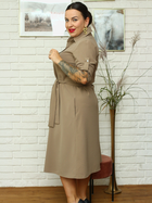 Сукня-сорочка міді літня жіноча Karko SB638 42/44 Темно-бежева (5903676126218) - зображення 6