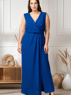 Плаття на запах довге літнє жіноче Karko SB919 56 Синє (5903676180494) - зображення 7