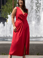 Плаття на запах довге літнє жіноче Karko SB920 38 Червоне (5903676180524) - зображення 6