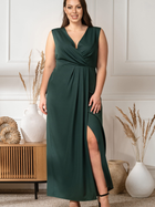 Плаття на запах довге літнє жіноче Karko SB921 54 Зелене (5903676180722) - зображення 6