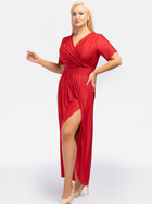 Плаття на запах довге літнє жіноче Karko SA624 54-56 Червоне (5903676039716) - зображення 3