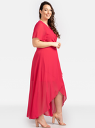 Плаття на запах довге літнє жіноче Karko SA633 46 Рожеве (5903676046561) - зображення 3
