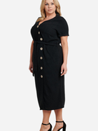 Плаття-сорочка міді літнє жіноче Karko SB879 42-44 Чорне (5903676154457) - зображення 3