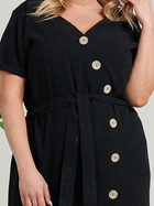 Плаття-сорочка міді літнє жіноче Karko SB879 46-48 Чорне (5903676154464) - зображення 4