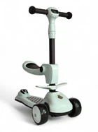 Детский трехколесный самокат беговел Clover 6480 Light Mint-Black
