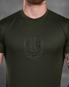 Мужской летний комплект шорты+футболка с Гербом Украины M олива (87401) - изображение 5