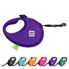 Поводок-рулетка для собак WAUDOG R-leash с контейнером для пакетов, светоотражающая лента, S, до 12 кг, 3 м, фиолетовый