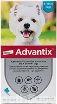 Advantix (Адвантикс) by Bayer Animal - Капли от блох и клещей для собак от 4 до 10 кг (1 пипетка)