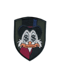 Шеврон патч на липучке Scrooge McDuck Скрудж Макдак, на оливковом фоне, 7*9см. - изображение 1