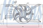 Вентилятор охлаждения двигателя NISSENS 85243 Opel Vectra 1341362, 24410988, 24410992