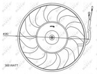 Вентилятор охлаждения двигателя NRF 47072 Audi 80, A6, 100 4A0959455B, 4A0959455D, 4A0959455E