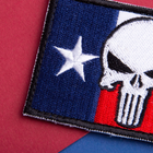 Набор шевронов 2 шт с липучкой флаг штата США Техас с Черепом Карателя, вышитый патч нашивка 5х8 см - изображение 3