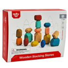 Klocki Drewniane Balansujące Kamyczki Tooky Toy Montessori Edukacyjne 16 elementów (6972633371618) - obraz 5