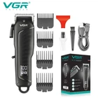 Профессиональная аккумуляторная машинка для стрижки волос VGR V-683 с LED-дисплеем и 4 сменными насадками (3-12 мм)