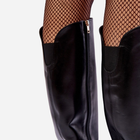 Zimowe kozaki damskie skórzane na słupku do kolana z elastyczną cholewką Lewski Shoes 2928/B/2 40 Czarne (5905677948226) - obraz 4