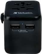 Ładowarka sieciowa Verbatim Travel Adapter 12W 2 x USB-A UTA-1 Black (23942495437) - obraz 5