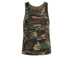 Тактическая майка, футболка без рукавов армейская 100% хлопка Brandit Tank Top Woodland XL - изображение 6