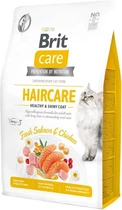 Сухой корм для кошек Brit Care Cat GF Haircare Healthy & Shiny Coat со сложным уходом за шерстью с лососем и курицей