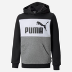 Bluza z kapturem chłopięca Puma ESS Block Hoodie FL B 84908101 128 cm Czarny/Biały (4064535880731) - obraz 1