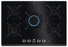 Electrolux Варильна поверхня газова на склі, 75см, чавун, електрон. керування, Hob2Hood, чорний (KGG753753K)