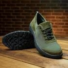 Тактичні кросівки літні PAV M18 олива хакі шкіряні сітка прошиті 40 - зображення 9