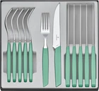Набор столовых приборов Victorinox Swiss Modern Table Set 12 предметов с ручкой мятного цвета (6.9096.12W41.12)
