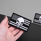Набор шевронов 2 шт с липучкой Череп Карателя Флаг США черная полоска, пожарный 5х8 см, патч нашивка - изображение 7